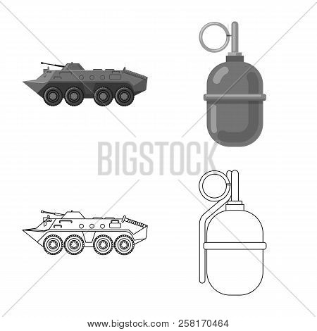 Vector Design Of Weapon And Gun Sign. Set Of Weapon And Army Vector Icon For Stock.