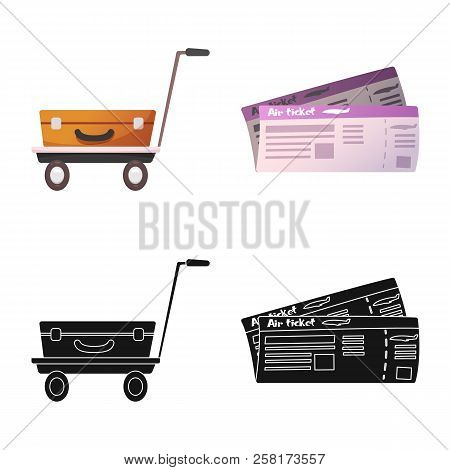 Vector Design Of Airport And Airplane Icon. Set Of Airport And Plane Vector Icon For Stock.