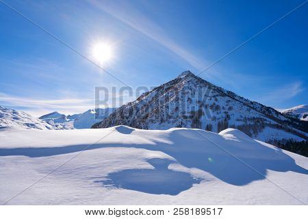 Cerler Ampriu mountain in Pyrenees of Huesca in Spain