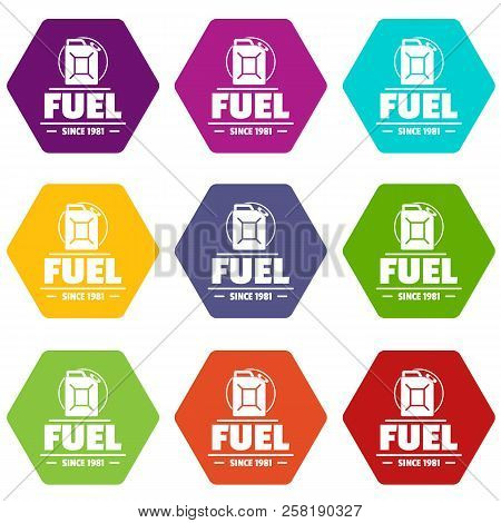 Canister Icons 9 Set Coloful Isolated On White For Web