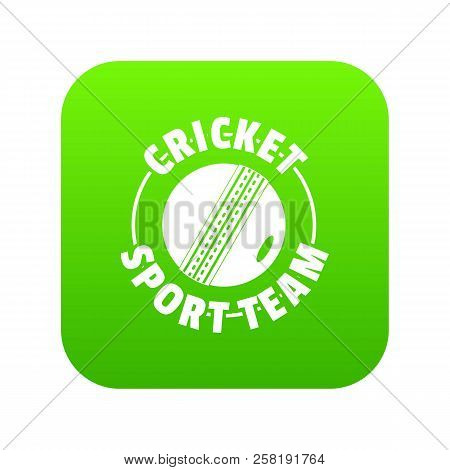 Cricket Sport Icon Green Vector Isolated On White Background
