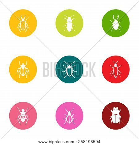 Creepy Icons Set. Flat Set Of 9 Creepy Vector Icons For Web Isolated On White Background