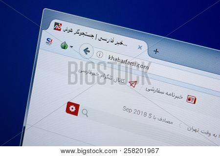 Ryazan, Russia - September 09, 2018: Homepage Of Khabar Farsi Website On The Display Of Pc, Url - Kh
