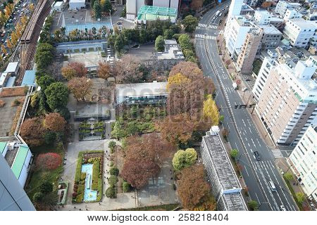 Tokyo City, Japan - Aerial View Of Bunkyo District.
