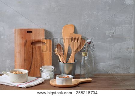 Kitchen Still Life With Nuts And Utensils