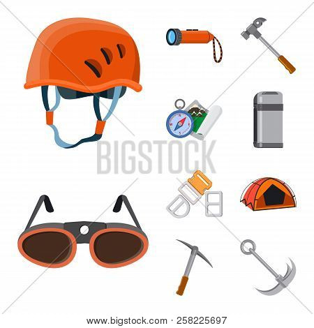 Isolated Object Of Mountaineering And Peak Icon. Collection Of Mountaineering And Camp Stock Vector 