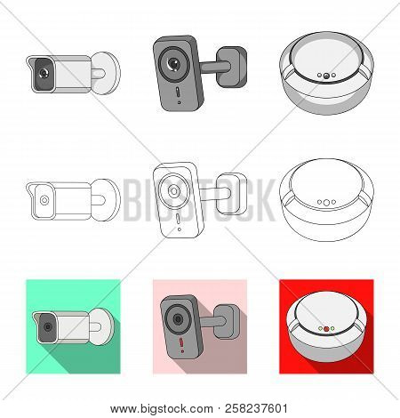 Vector Design Of Cctv And Camera Symbol. Set Of Cctv And System Stock Vector Illustration.