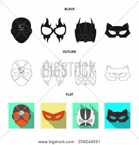 Isolated Object Of Hero And Mask Icon. Set Of Hero And Superhero Vector Icon For Stock.