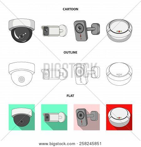 Vector Illustration Of Cctv And Camera Symbol. Set Of Cctv And System Vector Icon For Stock.