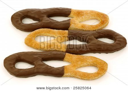 hagyományos cukor és a csokoládé bevont holland cookie-kat, az úgynevezett 
