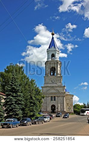 Kashin, Russia - 20 July 2017: Resurrection Cathedral In Kashin Was First Mentioned In Chronicles In