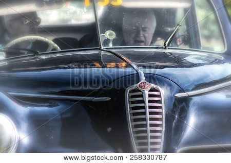 Pesaro Colle San Bartolo , Italy - May 17 - 2018 : Ferrari 340 America Spider Vignale	1952 Old Racin