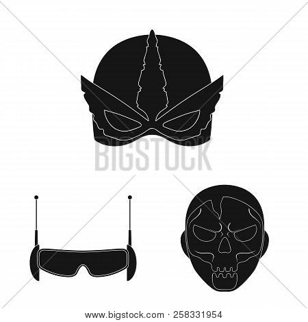 Vector Design Of Hero And Mask Icon. Set Of Hero And Superhero Stock Vector Illustration.