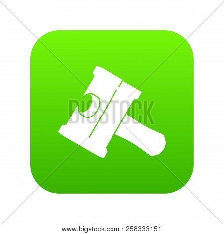 Big Sledgehammer Icon Green Isolated On White Background