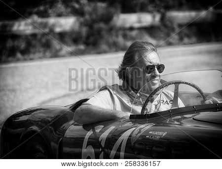 Pesaro Colle San Bartolo , Italy - May 17 - 2018 : Ferrari 340 America Spider Vignale	1952 Old Racin