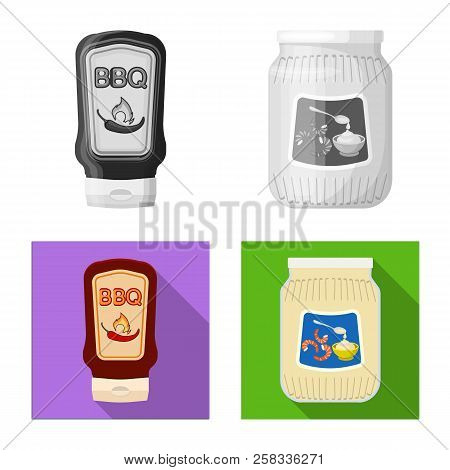 Vector Design Of Can And Food Icon. Set Of Can And Package Vector Icon For Stock.