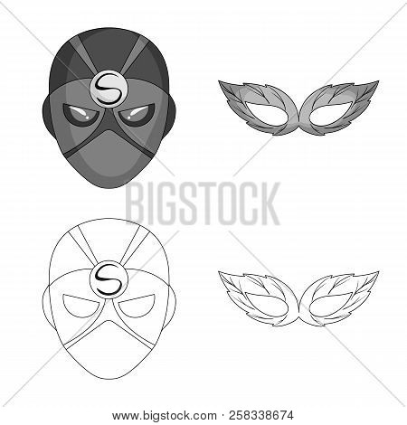 Vector Design Of Hero And Mask Logo. Collection Of Hero And Superhero Vector Icon For Stock.
