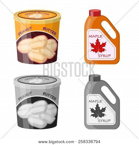 Vector Illustration Of Can And Food Symbol. Collection Of Can And Package Stock Vector Illustration.