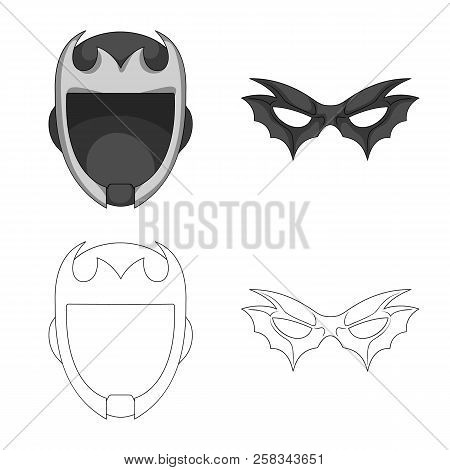 Vector Illustration Of Hero And Mask Icon. Collection Of Hero And Superhero Vector Icon For Stock.