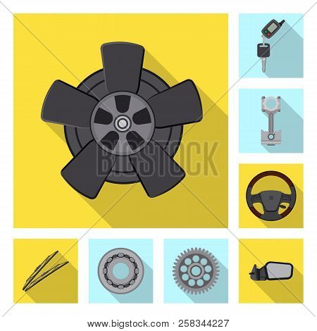 Isolated Object Of Auto And Part Logo. Collection Of Auto And Car Stock Vector Illustration.