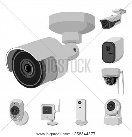 Vector Illustration Of Cctv And Camera Icon. Set Of Cctv And System Vector Icon For Stock.