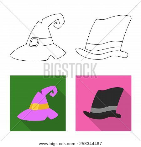 Vector Illustration Of Headgear And Cap Sign. Collection Of Headgear And Accessory Vector Icon For S