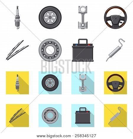 Isolated Object Of Auto And Part Icon. Set Of Auto And Car Vector Icon For Stock.