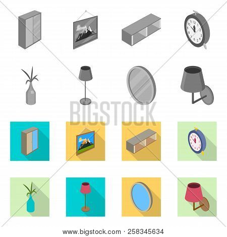 Vector Design Of Bedroom And Room Icon. Collection Of Bedroom And Furniture Stock Symbol For Web.