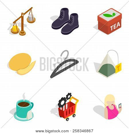 Bulk Purchase Icons Set. Isometric Set Of 9 Bulk Purchase Icons For Web Isolated On White Background