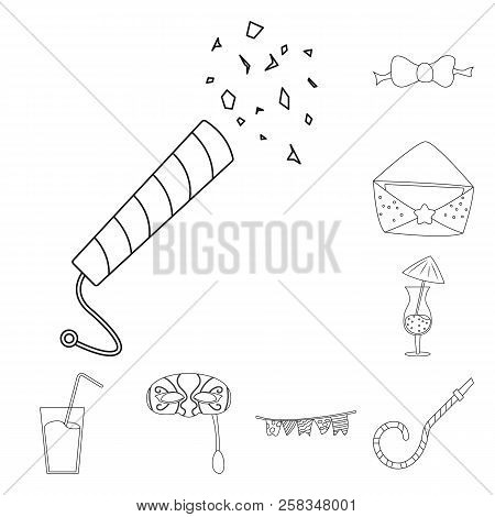 Vector Design Of Party And Birthday Logo. Collection Of Party And Celebration Vector Icon For Stock.