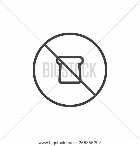 Gluten Free Food Outline Icon. Linear Style Sign For Mobile Concept And Web Design. No Bread Simple 