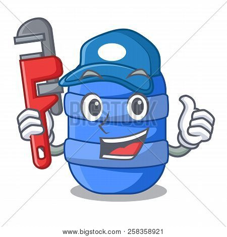 Plumber Plastic Barrel Container For Fish Cartoon