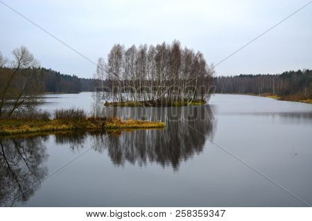 River Usha In November, The Territory Of Belarus