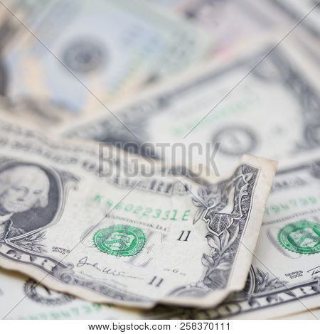 Blurred Crumpled Dollar Money Background
