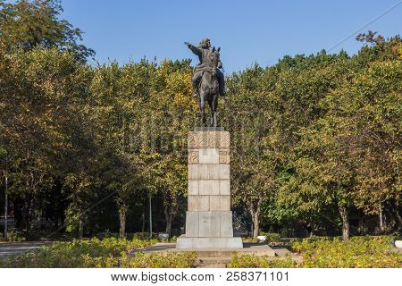 Almaty, Kazakhstan - September 15, 2018: Amangeldy Imanov In The Park Of Almaty City
