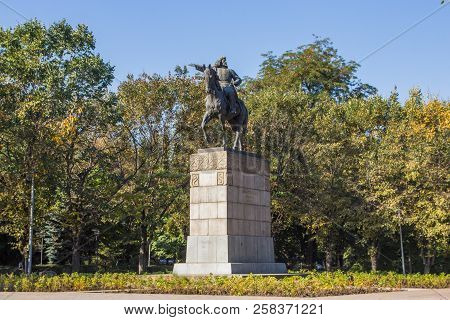 Almaty, Kazakhstan - September 15, 2018: Amangeldy Imanov In The Park Of Almaty City