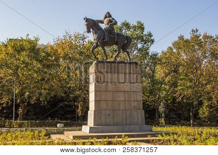 Almaty, Kazakhstan - September 15, 2018: Amangeldy Imanov In The Park Of Almaty City