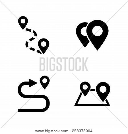 Navigation Route. Simple Related Vector Icons Set For Video, Mobile Apps, Web Sites, Print Projects 