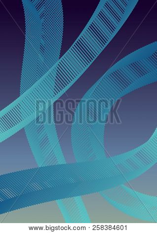 Vector Abstract Background With Transparent Shapes Of Lines On Blue