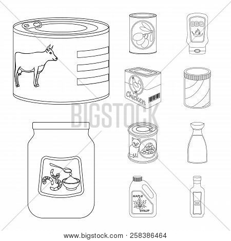 Isolated Object Of Can And Food Icon. Set Of Can And Package Stock Symbol For Web.