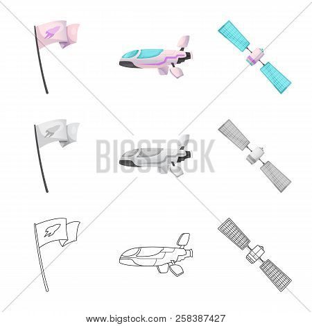 Isolated Object Of Mars And Space Symbol. Collection Of Mars And Planet Vector Icon For Stock.