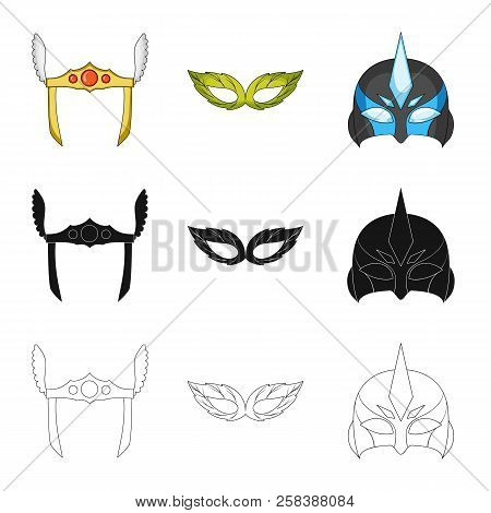 Vector Design Of Hero And Mask Logo. Collection Of Hero And Superhero Vector Icon For Stock.