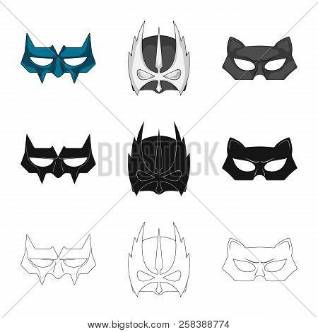 Vector Design Of Hero And Mask Symbol. Set Of Hero And Superhero Stock Vector Illustration.