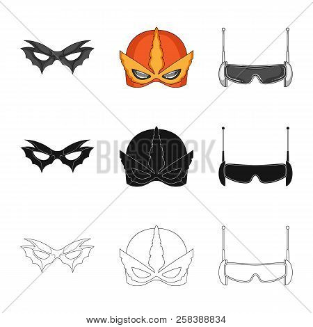 Vector Design Of Hero And Mask Symbol. Collection Of Hero And Superhero Vector Icon For Stock.