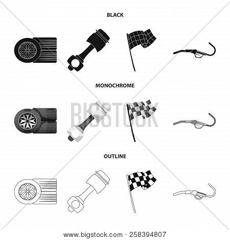 Vector Design Of Car And Rally Symbol. Set Of Car And Race Stock Vector Illustration.