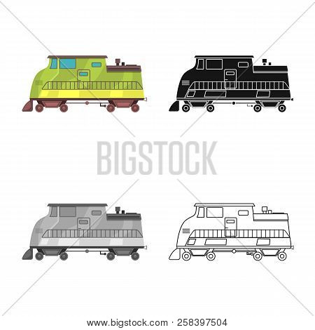 Vector Design Of Train And Station Symbol. Collection Of Train And Ticket Stock Symbol For Web.