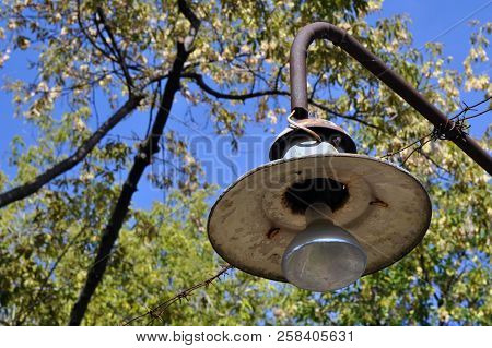 Ancient Street Lamp On The Streets Of The City