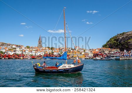 Bohuslan, Sweden - July 13, 2011: Swedish Coastal Village Fjallbacka On The West Coast Of Sweden.