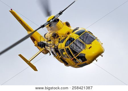 Rotterdam, Netherlands - Sep 3, 2016: Eurocopter As365 Daupin Rescue Helicopter From Nhv-noordzee He