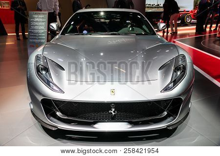 Frankfurt, Germany - Sep 13, 2013: Ferrari 812 Superfast Sports Car Showcased At The Frankfurt Iaa M